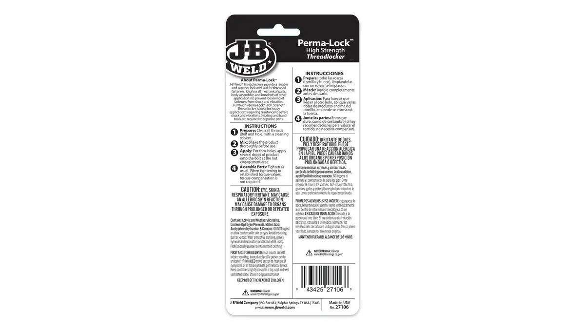 Perma-Lock Red Threadlocker