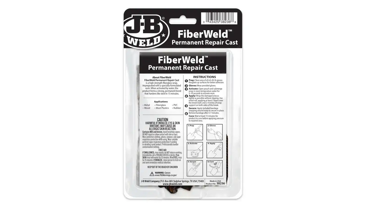 FiberWeld Permanent Repair Cast 2" x 36" Fiberglass Wrap