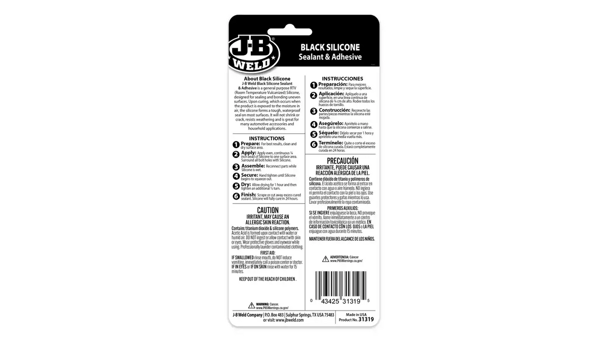 Black Silicone Sealant & Adhesive
